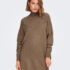 only highneckknitteddress brown