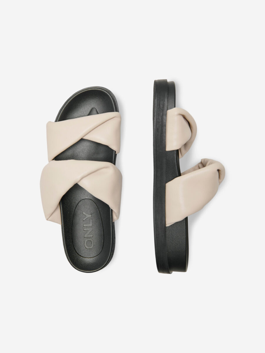 only fauxleathersandals white 1