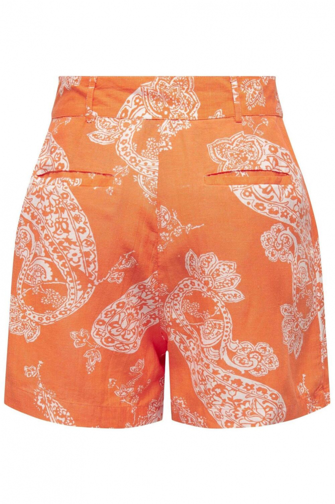 onlbella linen hw tailored shorts p 15289371 only korte broek orange peellarge pais 1