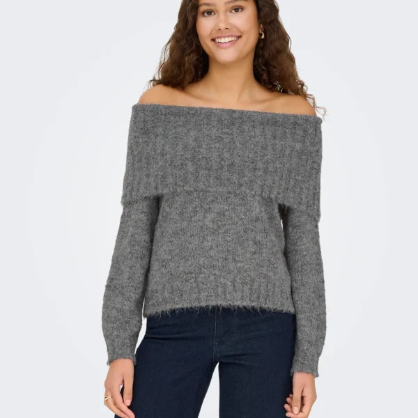 only onlshinelsoffshoulderccknt γκρί