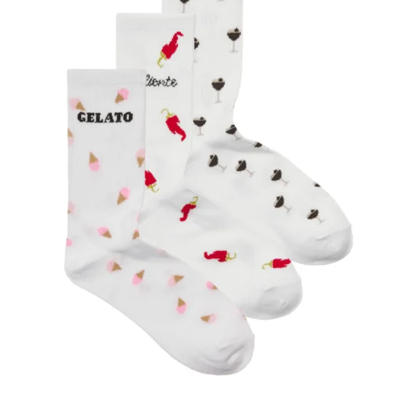 jjxx jxbasic tennis print sock 3 pack acc 5018759 white w gelato caliente espresso stromper 828541